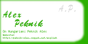 alex peknik business card
